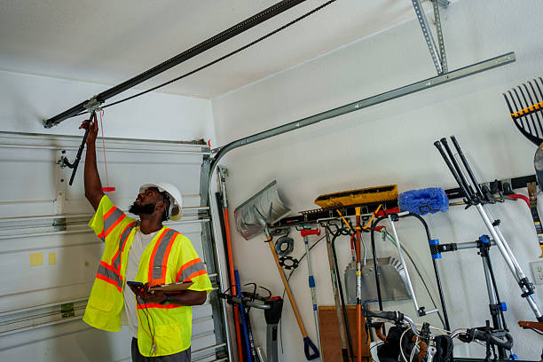Professional Garage Door Panel Replacement technician working in De Soto, IL